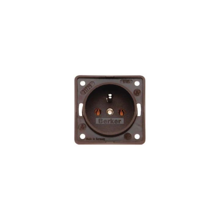 Berker 961852501 Steckdose mit Schraubklemmen mit Schutzkontaktstift Berker Integro braun, matt