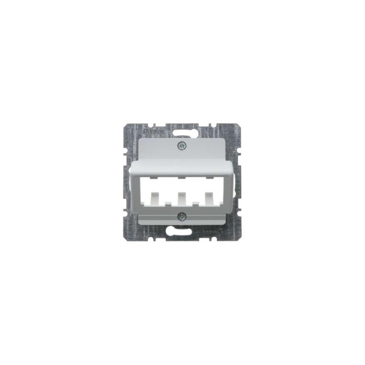 Berker 14271909 Zentralplatte für 3 MINI-COM Module Zentralplattensystem polarweiß, matt/samt