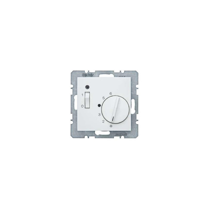 Berker 20318989 Raumtemperaturregler 24 V mit Öffner, Zentralstück, Wippschalter und LED