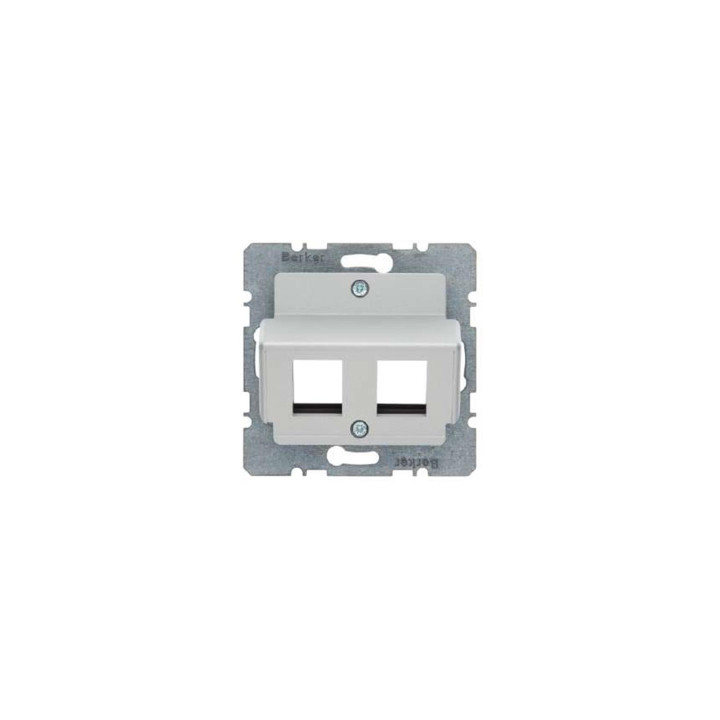 Berker 14641404 Zentralplatte für Krone Modular Jacks Zentralplattensystem alu, matt