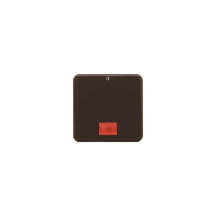 Berker 155801 Wippe mit roter Linse und Aufdruck "0" wg Up IP44 braun, glänzend