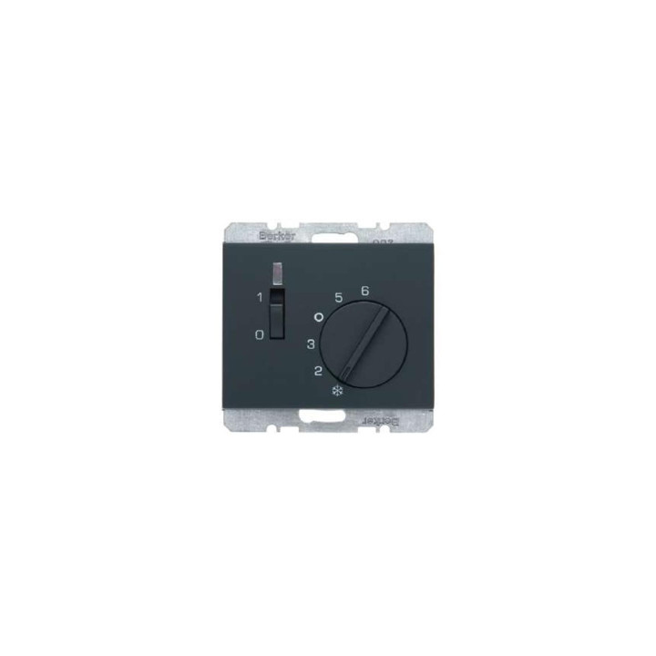 Berker 20317106 Raumtemperaturregler 24 V mit Öffner, Zentralstück, Wippschalter und LED
