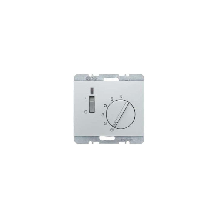 Berker 20317104 Raumtemperaturregler 24 V mit Öffner, Zentralstück, Wippschalter und LED