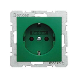 Berker 41431913 SCHUKO-Steckdose mit Schraubklemmen Berker S.1/B.1/B.3/B.7 Glas grün, matt