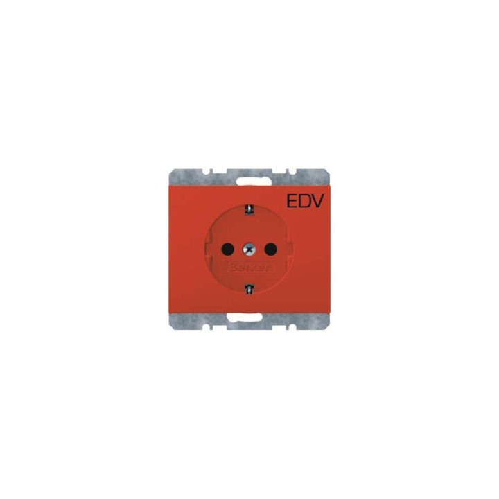 Berker 47157115 SCHUKO-Steckdose mit Aufdruck Berker K.1/K.5 rot, glänzend