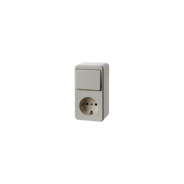Berker 479640 Kombination Wippschalter/SCHUKO-Steckdose Aufputz weiß, glänzend