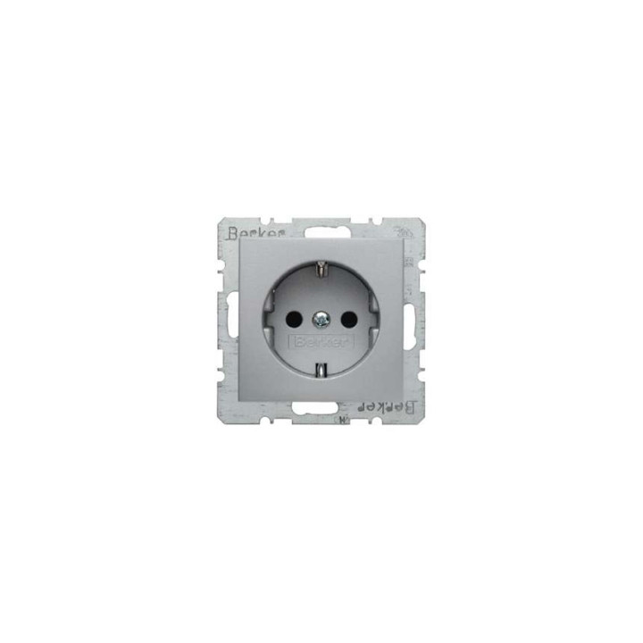 Berker 47231404 SCHUKO-Steckdose Berker B.1/B.7 Glas alu, matt