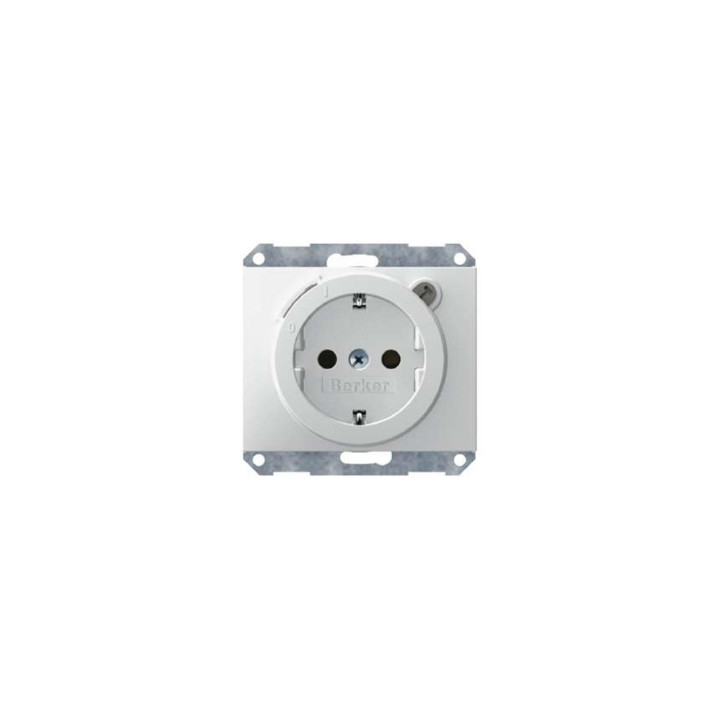 Berker 47087009 SCHUKO-Steckdose mit FI-Schutzschalter Berker K.1 polarweiß, glänzend