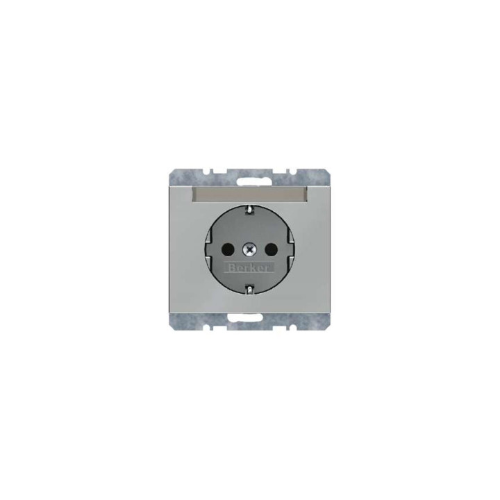 Berker 47397004 SCHUKO-Steckdose mit Beschriftungsfeld Berker K.5 edelstahl, lackiert