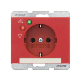 Berker 41527115 SCHUKO-Steckdose mit Schraubklemmen mit Überspannungsschutz Berker K.1/K.5 rot, glänzend