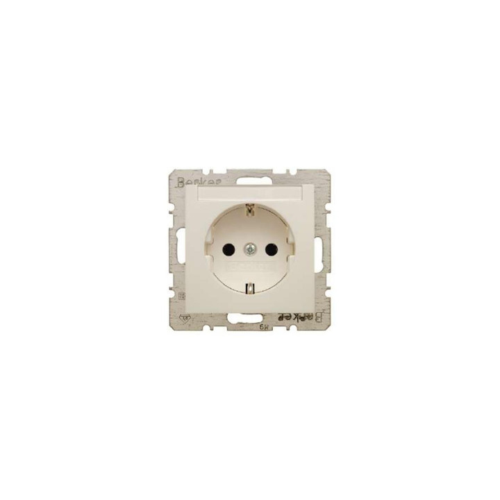 Berker 47508982 SCHUKO-Steckdose mit Beschriftungsfeld Berker S.1 weiß, glänzend
