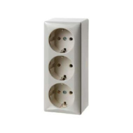 Berker 4040 SCHUKO-3fach-Steckdose mit Schraubklemmen Aufputz weiß, glänzend