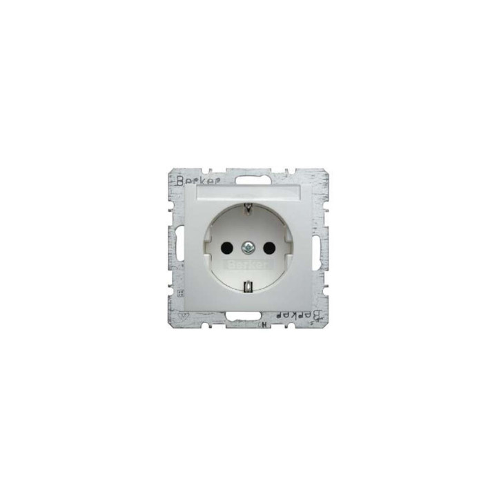 Berker 41491909 SCHUKO-Steckdose mit Schraubklemmen mit Beschriftungsfeld Berker S.1/B.1/B.3/B.7 Glas