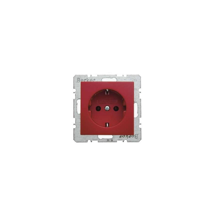 Berker 47438912 SCHUKO-Steckdose Berker S.1/B.3/B.7 Glas rot, glänzend