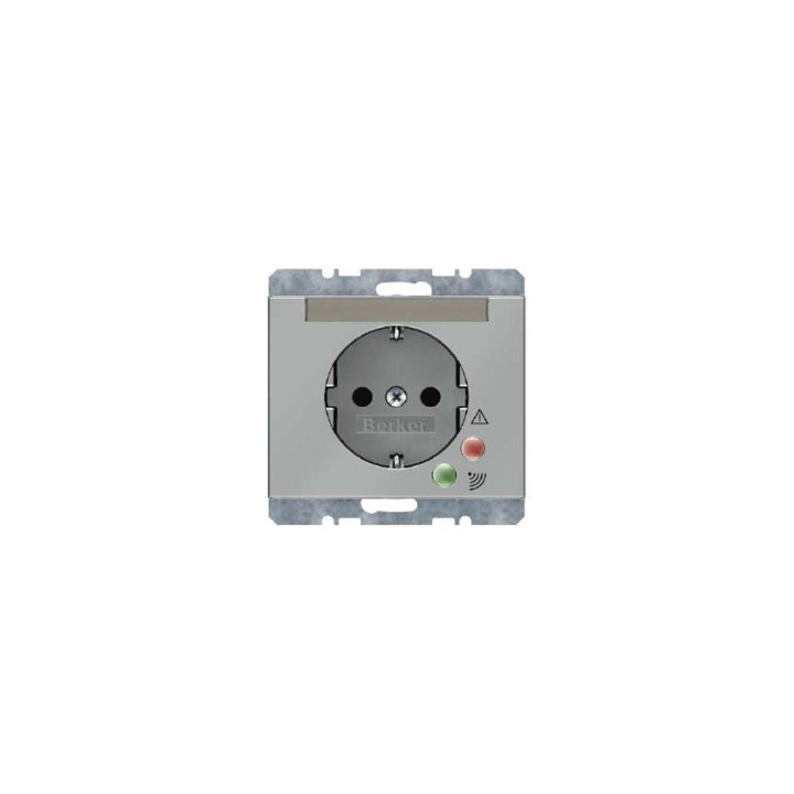 Berker 41527104 SCHUKO-Steckdose mit Schraubklemmen mit Überspannungsschutz Berker K.5 edelstahl, lackiert
