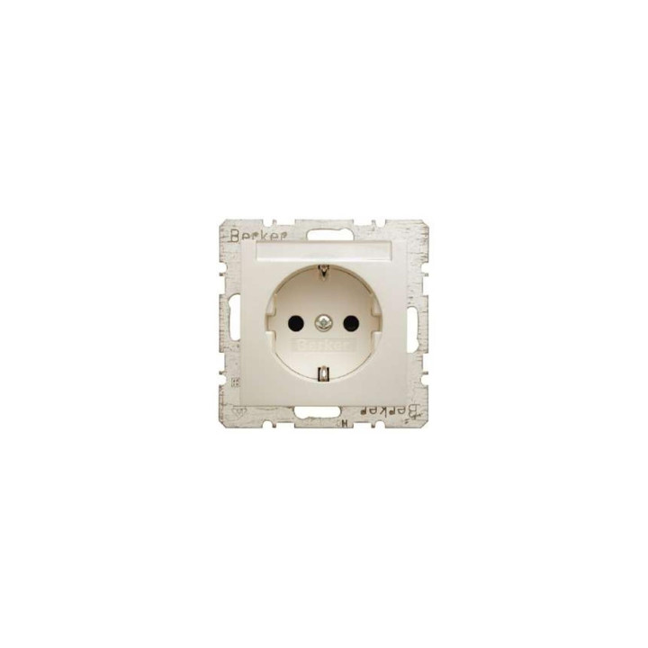 Berker 47498982 SCHUKO-Steckdose mit Beschriftungsfeld Berker S.1 weiß, glänzend