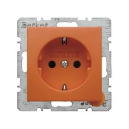Berker 41431914 SCHUKO-Steckdose mit Schraubklemmen Berker S.1/B.1/B.3/B.7 Glas orange, matt