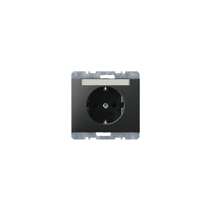 Berker 47387006 SCHUKO-Steckdose mit Beschriftungsfeld Berker K.1 anthrazit, matt