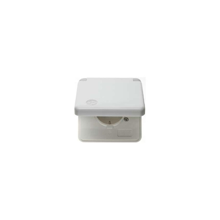 Berker 421109 SCHUKO-Steckdose mit Schraubklemmen mit Abdeckplatte und Klappdeckel wg Up IP44