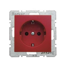 Berker 41431912 SCHUKO-Steckdose mit Schraubklemmen Berker S.1/B.1/B.3/B.7 Glas rot, matt