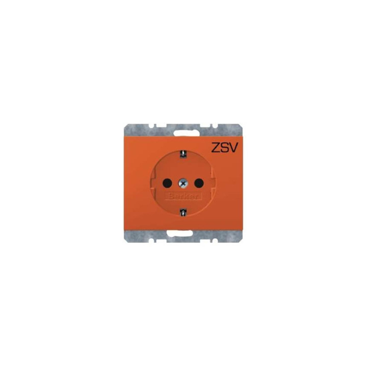 Berker 47157114 SCHUKO-Steckdose mit Aufdruck Berker K.1/K.5 orange, glänzend