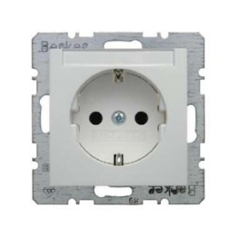 Berker 47508989 SCHUKO-Steckdose mit Beschriftungsfeld Berker S.1/B.3/B.7 Glas