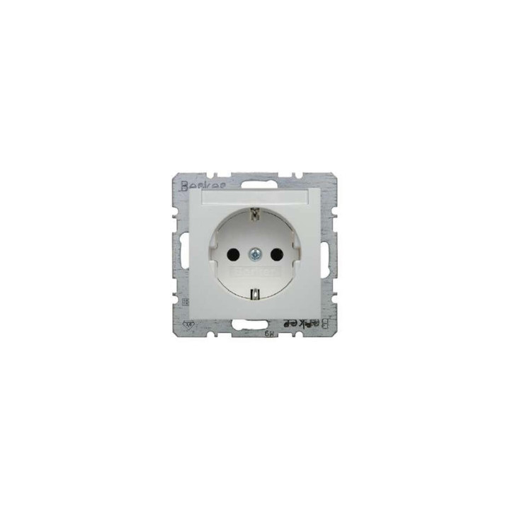 Berker 47508989 SCHUKO-Steckdose mit Beschriftungsfeld Berker S.1/B.3/B.7 Glas