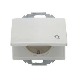 Berker 47470069 SCHUKO-Steckdose mit Klappdeckel Berker Arsys polarweiß, glänzend