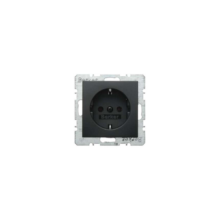 Berker 47431606 SCHUKO-Steckdose Berker B.1/B.3/B.7 Glas anthrazit, matt