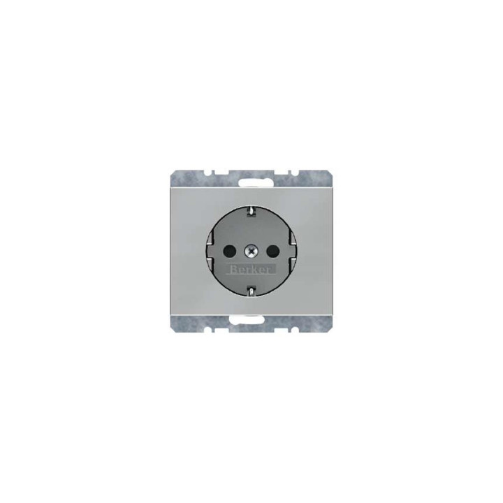 Berker 41357004 SCHUKO-Steckdose mit Schraubklemmen Berker K.5 Edelstahl Rostfrei