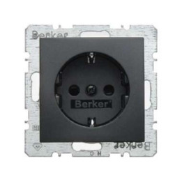 Berker 47231606 SCHUKO-Steckdose Berker B.1/B.3/B.7 Glas anthrazit, matt