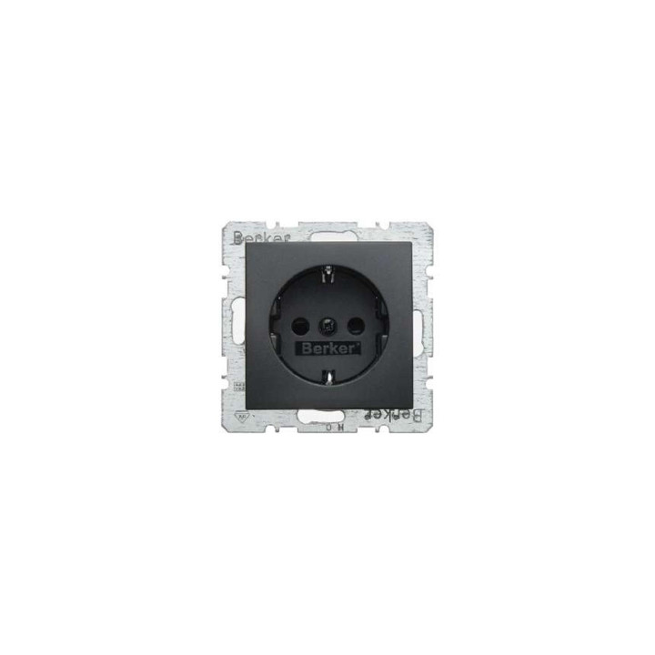Berker 47231606 SCHUKO-Steckdose Berker B.1/B.3/B.7 Glas anthrazit, matt