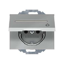 Berker 47487104 SCHUKO-Steckdose mit Klappdeckel und Beschriftungsfeld Berker K.5
