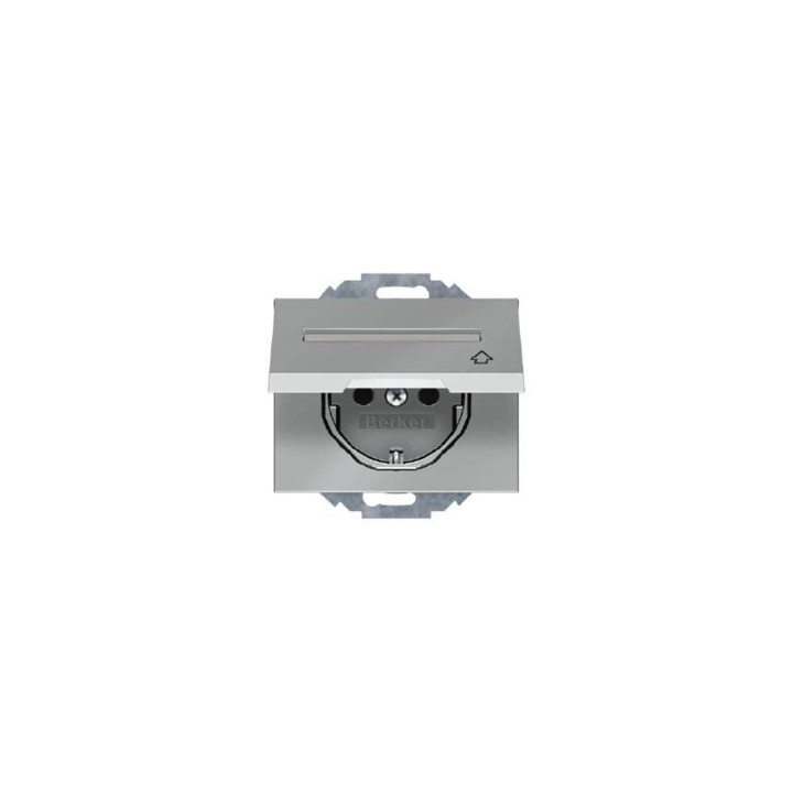 Berker 47487104 SCHUKO-Steckdose mit Klappdeckel und Beschriftungsfeld Berker K.5