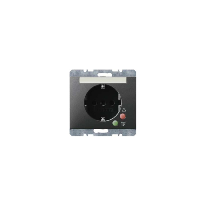 Berker 41527106 SCHUKO-Steckdose mit Schraubklemmen mit Überspannungsschutz Berker K.1 anthrazit, matt