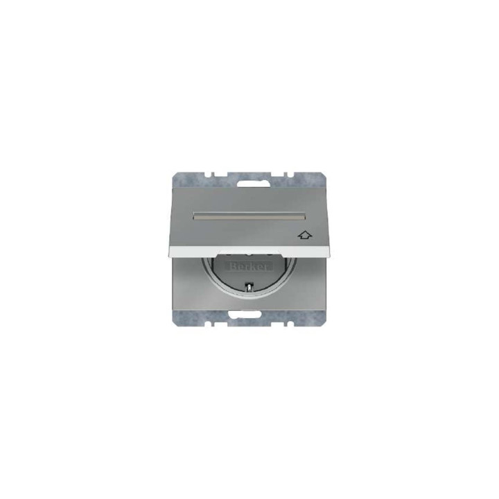 Berker 47527104 SCHUKO-Steckdose mit Klappdeckel und Beschriftungsfeld Berker K.5