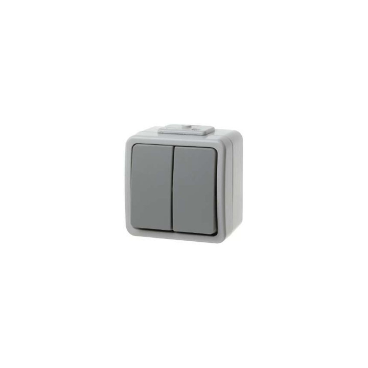 Berker 307505 Wippenschalter Aquatec IP44 lichtgrau/grau