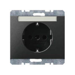 Berker 47397006 SCHUKO-Steckdose mit Beschriftungsfeld Berker K.1 anthrazit, matt