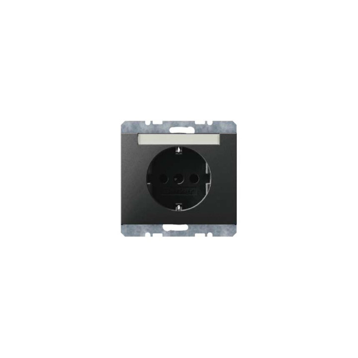 Berker 47397006 SCHUKO-Steckdose mit Beschriftungsfeld Berker K.1 anthrazit, matt