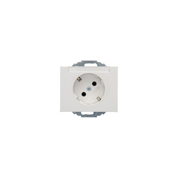 Berker 47287109 SCHUKO-Steckdose 45° mit Beschriftungsfeld Berker K.1 polarweiß, glänzend