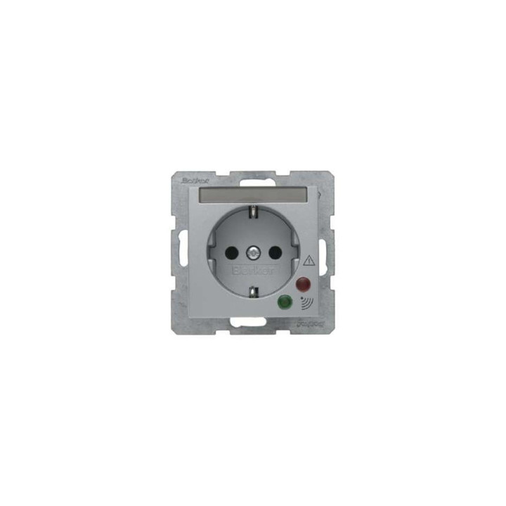 Berker 41081404 SCHUKO-Steckdose mit Schraubklemmen mit Überspannungsschutz Berker B.1/B.7 Glas alu, matt