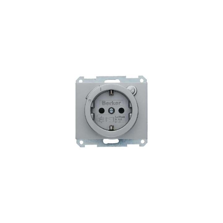 Berker 47087004 SCHUKO-Steckdose mit FI-Schutzschalter Berker K.5 edelstahl, lackiert