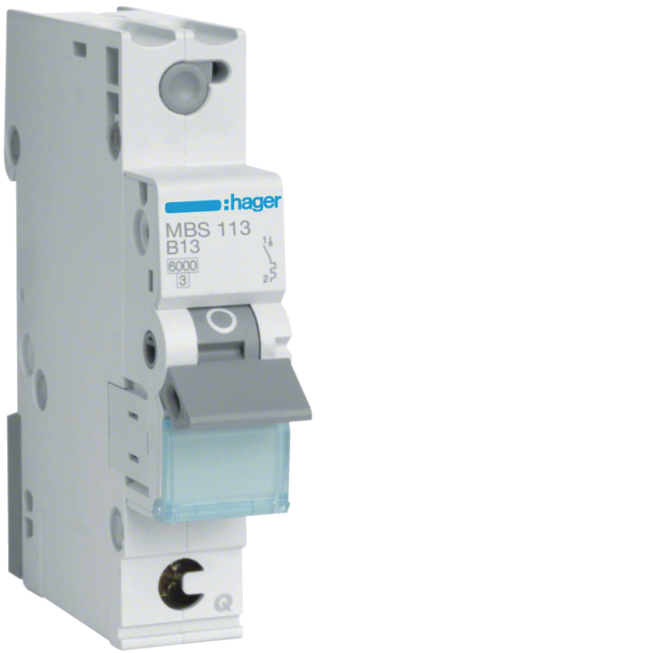 Hager MBS113 MCB 1P 6kA B-13A Quick Connect 1M