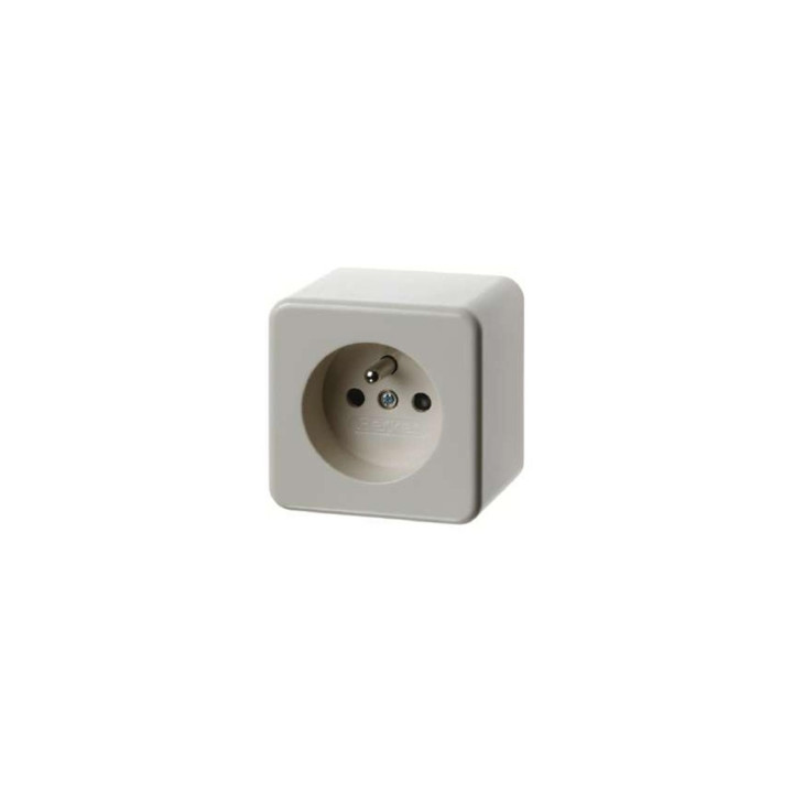 Berker 67600640 Steckdose mit Schraubklemmen mit Schutzkontaktstift Aufputz weiß, glänzend