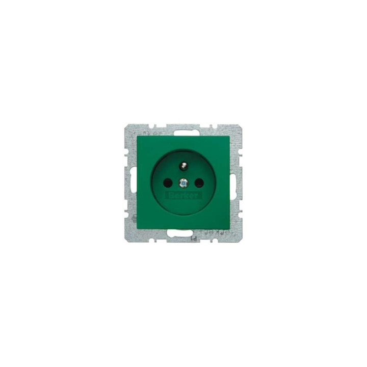 Berker 6765768963 Steckdose mit Schraubklemmen mit Schutzkontaktstift Berker S.1/B.3/B.7 Glas grün, glänzend