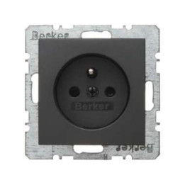 Berker 6765761606 Steckdose mit Schraubklemmen mit Schutzkontaktstift Berker B.1/B.3/B.7 Glas anthrazit, matt