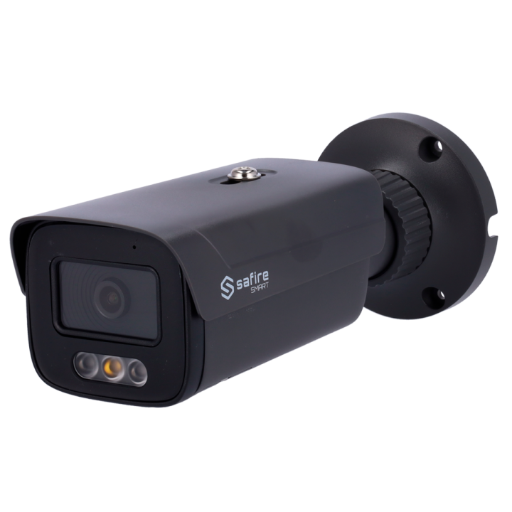 SAFIRE SMART SF-IPB380A-4I1-DL-GREY 4MP cilindriskā IP kamera ar PoE, Wi-Fi, dubulto apgaismojumu, IP67