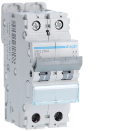 Hager NBN210 MCB 2P B-10A 10kA/15kA