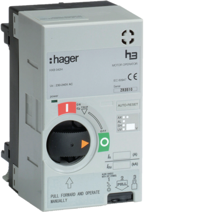 Hager HXB042H Motor Operator x250 230-240VAC