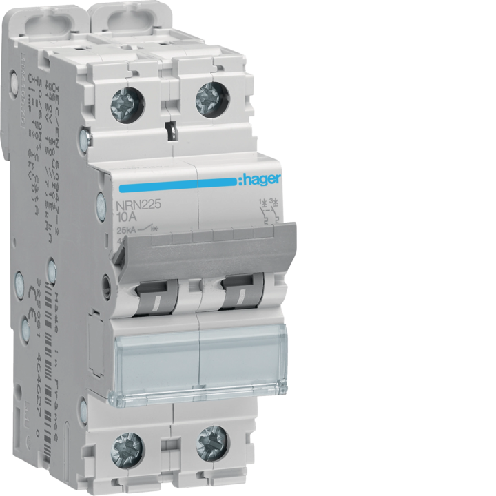 Hager NRN225 Miniature Circuit Breaker 2P C-Curve 25A